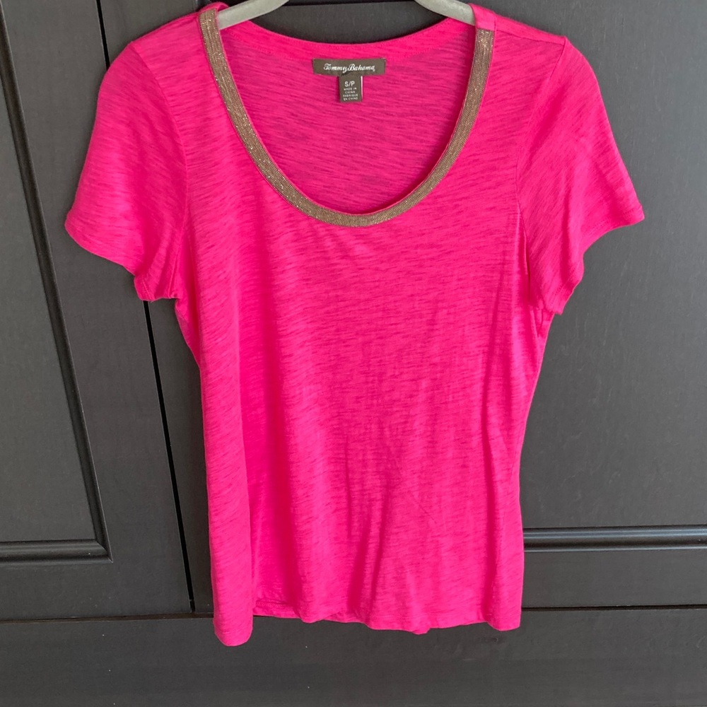 Tommy Bahama Hot Pink Short Sleeve Top